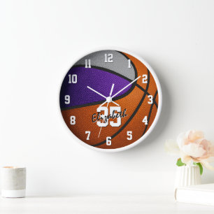 lila graue Mannschaftsfarben Basketballspielername Uhr