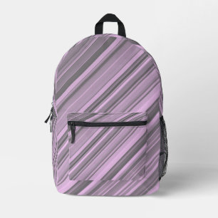 Lila graue Streifen Bedruckter Rucksack