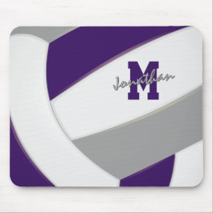 lila graue Teamfarben Jungen Mädchen Volleyball Mousepad