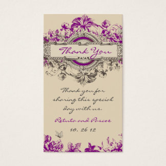 Lila-Graue Vintage Blumenhochzeit Vielen Dank Tag