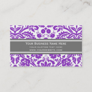 Lila grauer Damast-Blumengeschäfts-Karten Visitenkarte