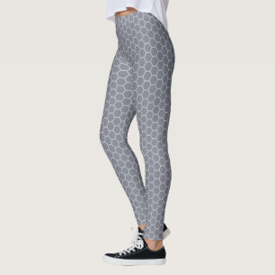 Lila graues Bienenwaben-Hexagon-Muster Leggings