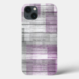 Lila, graues, schwarzes Holz Case-Mate iPhone Hülle