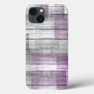 Lila, graues, schwarzes Holz Case-Mate iPhone Hülle
