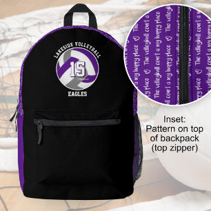 lila Grausportmannschaft spielt Volleyballspieler Bedruckter Rucksack