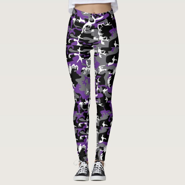 Lila Gray Camouflage Leggings (Vorderseite)