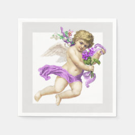 Lila Gray Cherub Angel Paper Napkin Serviette