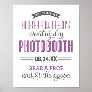 Lila Gray Custom Wedding Foto Booth Sign Poster
