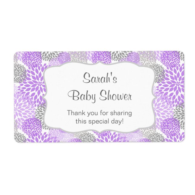 Lila Gray Water Flasche Gefallen - anpassen Sie es (Vorne)