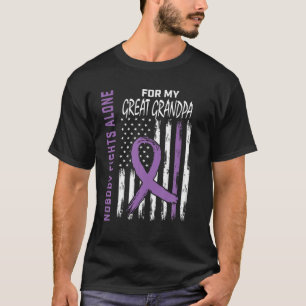 Lila Great Opa Alzheimers Awareness USA Flag T-Shirt
