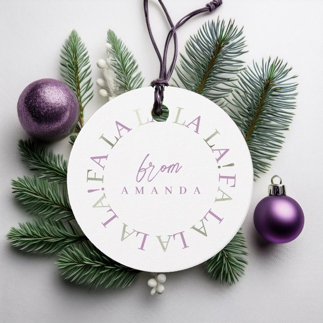 Lila Green Christmas Fa La ID1009 Geschenkanhänger (Von Creator hochgeladen)