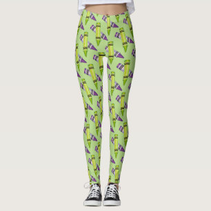 Lila Green Crayon Crayons Kunstlehrer Leggings