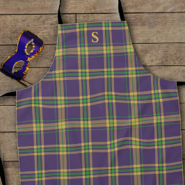 Lila Green Gold Kariert Mardi Gras Tartan Schürze
