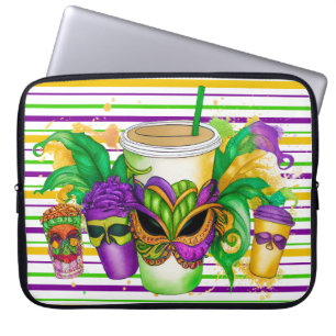LILA GREEN GOLD MARDI GRAS CUPS LAPTOPSCHUTZHÜLLE