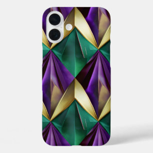 LILA GREEN GOLD MARDI GRAS FARBEN iPhone 16 PLUS HÜLLE