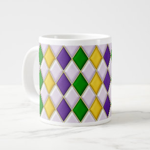 Lila Green Gold Mardi Gras Harlequin Tasse