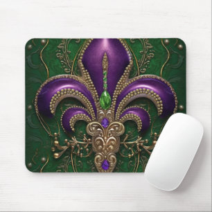 LILA GREEN GOLD MARDI GRAS LILIE MOUSEPAD