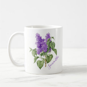 Lila Green Lilac Blume Individuelle Name Botanisch Kaffeetasse