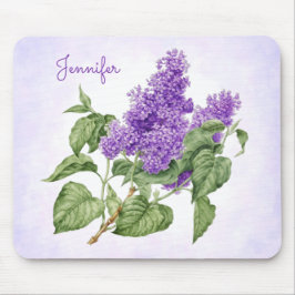 Lila Green Lilac Blume Individuelle Name Botanisch Mousepad