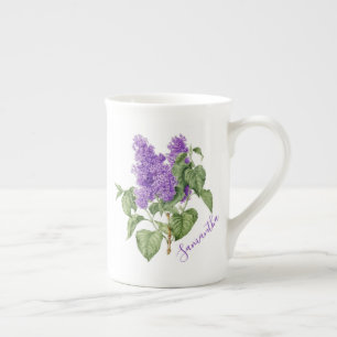 Lila Green Lilac Blume Individuelle Name Botanisch Prozellantasse