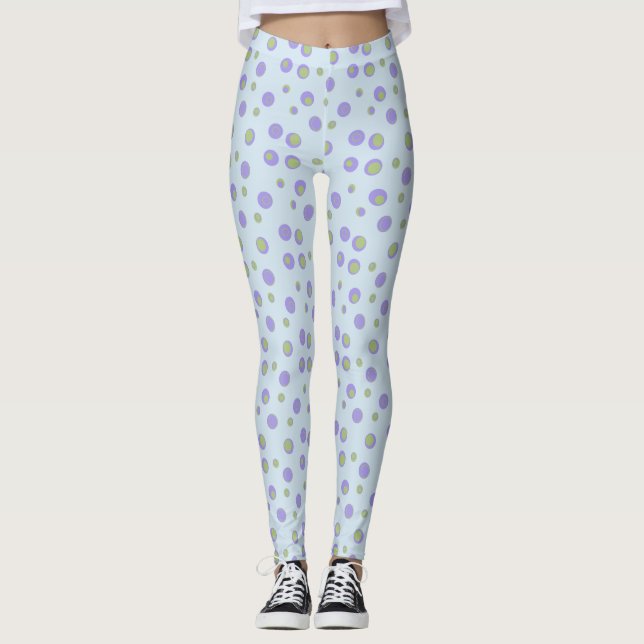 Lila Green Polka Dot Apparel Leggings (Vorderseite)
