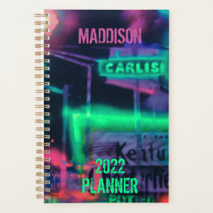 Lila Green Red Neon Lights Medley Planer