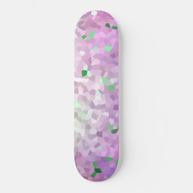 Lila Green Sparkle Space Skateboard (Vorderseite)