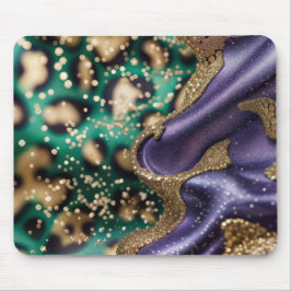 Lila Green und Gold Shine Mardi Gras Vibes Mousepad