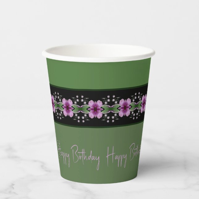 Lila Green und Mauve Pappbecher (Vorderseite)