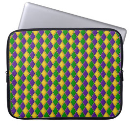 LILA GREEN YELLOW MARDI GRAS DIAMOND PATTERN LAPTOPSCHUTZHÜLLE
