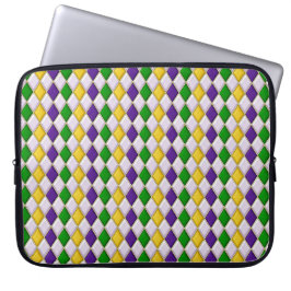 LILA GREEN YELLOW MARDI GRAS DIAMOND PATTERN LAPTOPSCHUTZHÜLLE