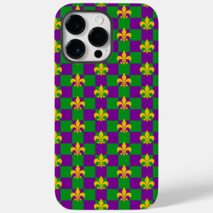 LILA GREEN YELLOW MARDI GRAS PATTERS Case-Mate iPhone 14 PRO MAX HÜLLE
