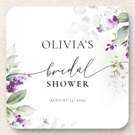 Lila Greenery Lavender Brautparty Untersetzer