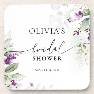 Lila Greenery Lavender Brautparty Untersetzer