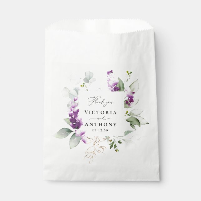 Lila Greenery Lavender Gastgeschenk Hochzeit Bags Geschenktütchen (Vorderseite)