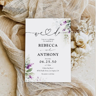 Lila Greenery Lavender Wedding Einladung