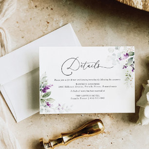 Lila Greenery Lavender Wedding Enclosure Card Begleitkarte