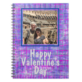 Lila Grid Foto Valentine Spiral Foto Notebook Notizblock
