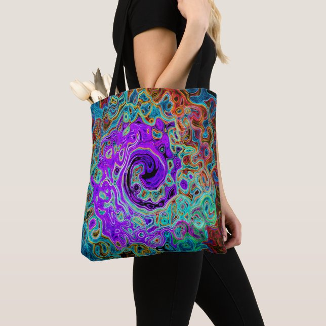 Lila Groovy Abstrakt Retro Liquid Swirl (Von Nahem)