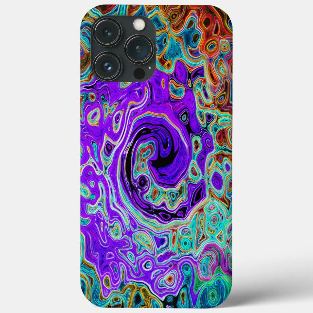 Lila Groovy Abstrakt Retro Liquid Swirl Case-Mate iPhone Hülle (Rückseite)