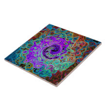 Lila Groovy Abstrakt Retro Liquid Swirl