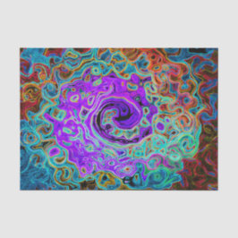 Lila Groovy Abstrakt Retro Liquid Swirl Seidenpapier
