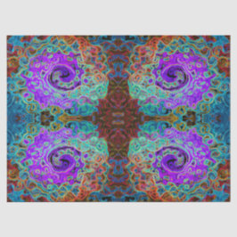 Lila Groovy Abstrakt Retro Liquid Swirl Seidenpapier