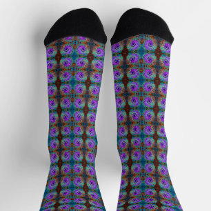 Lila Groovy Abstrakt Retro Liquid Swirl Socken