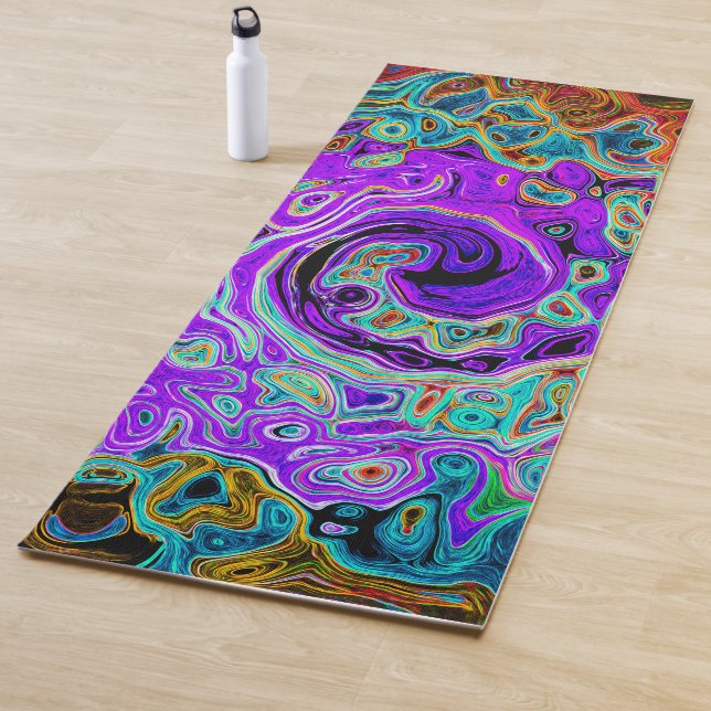 Lila Groovy Abstrakt Retro Liquid Swirl Yogamatte (Beispiel)