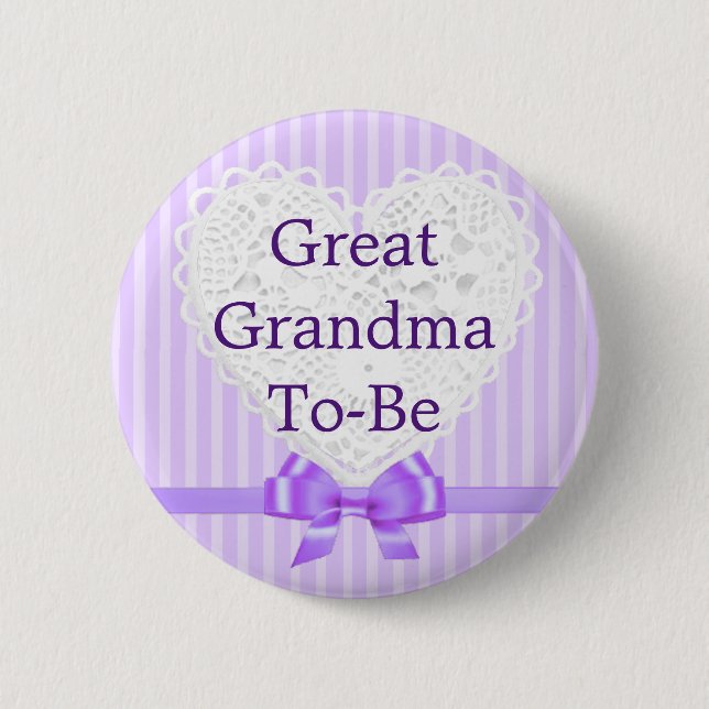 Lila Großes Grandma als Baby-Showknopf Button (Vorderseite)