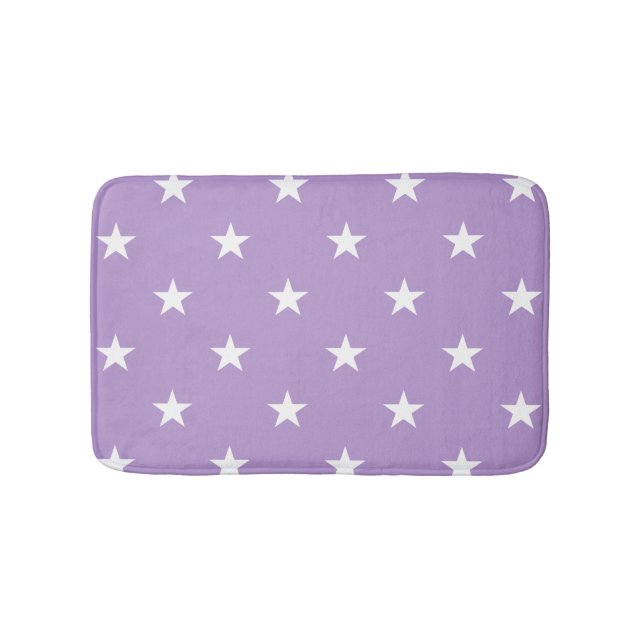 Lila Großsterne Bath Mat Badematte (Vorderseite)