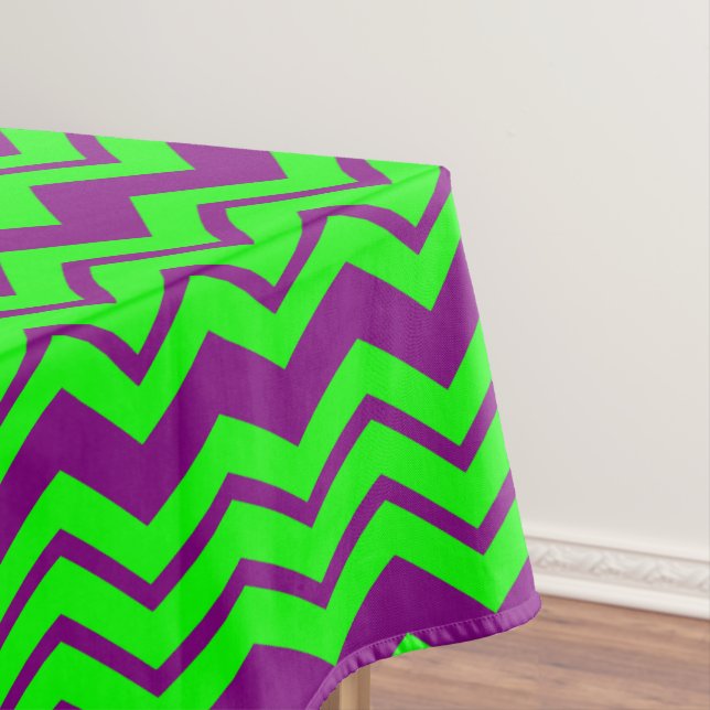 Lila Grün Chevron Zickzack-Design  Tischdecke (Beispiel)