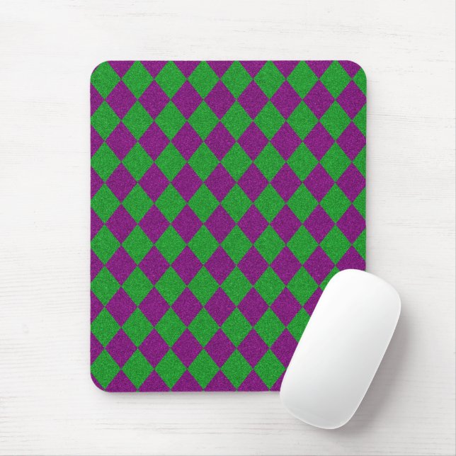 Lila & grün Diamond Glitzer Mousepad (Mit Mouse)