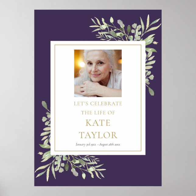 Lila Grün Foto Feier des Lebenszeichen Poster (Vorne)